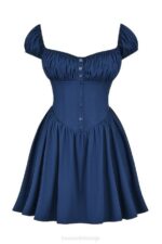 House of CB одећу 68JT171 нала француска морнарица окупљена мини хаљина - Image 9
