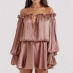 House of CB одећу 68JT177 цхаиа лешник хаљина са отвореним раменима