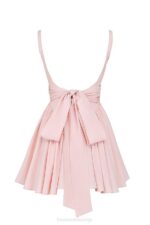 House of CB одећу 68JT178 флорианне мекана мини хаљина од машне брескве - Image 7