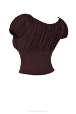 House of CB одећу 68JT17 китти рицх браон скупљени врх - Image 5