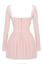 House of CB одећу 68JT182 виви софт бресква корсет мини хаљина - Image 5