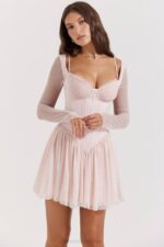 House of CB одећу 68JT182 виви софт бресква корсет мини хаљина - Image 7