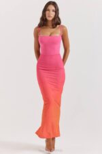 House of CB одећу 68JT184 цалиста омбре пламена макси хаљина - Image 9