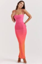 House of CB одећу 68JT184 цалиста омбре пламена макси хаљина - Image 10