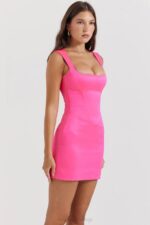 House of CB одећу 68JT186 ениа мини хаљина фуксије са корзетом - Image 11