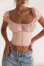 House of CB одећу 68JT19 китти баби розе скупљени врх - Image 11