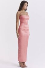 House of CB одећу 68JT202 цостанза макси хаљина светле боје брескве - Image 5