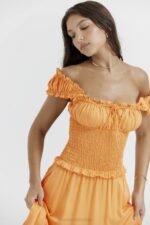 House of CB одећу 68JT203 пхедра тангерине схирред сарафан - Image 9