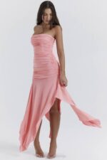House of CB одећу 68JT209 ивана марелица скупљена асиметрична хаљина - Image 7