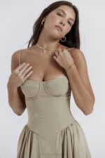 House of CB одећу 68JT217 самариа таупе корсет хаљина за сунчање - Image 16