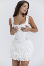 House of CB одећу 68JT21 цаталина бели корзет бродерие англаис - Image 9