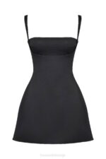 House of CB одећу 68JT223 кара црна мини хаљина - Image 4