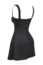 House of CB одећу 68JT223 кара црна мини хаљина - Image 5