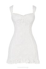 House of CB одећу 68JT226 одесса бела везена мини хаљина - Image 7