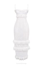 House of CB одећу 68JT228 еве бела бродерие макси хаљина - Image 5