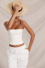 House of CB одећу 68JT22 аудетте бели структурирани корзет - Image 12