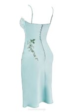 House of CB одећу 68JT240 Фалон светла жад везена слип хаљина - Image 5
