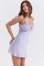 House of CB одећу 68JT243 цхриста извезена мини хаљина од лаванде - Image 12