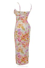 House of CB одећу 68JT245 јосефина цветна макси хаљина боје слоноваче - Image 5