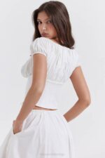 House of CB одећу 68JT24 маче бели скупљени врх - Image 11