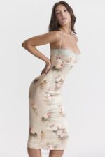 House of CB одећу 68JT278 венус винтаге цветна миди хаљина - Image 15