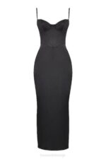 House of CB одећу 68JT284 стефаниа црна макси хаљина са корзетом - Image 7