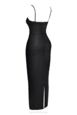 House of CB одећу 68JT284 стефаниа црна макси хаљина са корзетом - Image 8