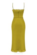 House of CB одећу 68JT288 сатен слип хаљина салма цхартреусе - Image 5