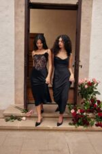 House of CB одећу 68JT299 табитха црна сатенска макси хаљина - Image 5