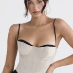 House of CB одећу 68JT30 луетте беж сатенски корзет на жици