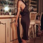House of CB одећу 68JT326 ангелина миди хаљина са чоколадним омотом