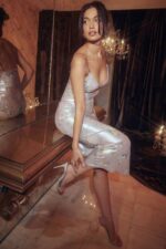 House of CB одећу 68JT328 ариа љубичаста цветна макси хаљина - Image 11