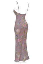 House of CB одећу 68JT328 ариа љубичаста цветна макси хаљина - Image 4