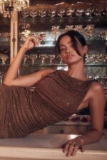 House of CB одећу 68JT334 лаурие кафе кристализована макси хаљина - Image 2