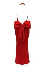 House of CB одећу 68JT349 илариа црвена хаљина са машном - Image 12