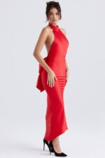 House of CB одећу 68JT349 илариа црвена хаљина са машном - Image 15