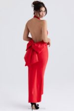 House of CB одећу 68JT349 илариа црвена хаљина са машном - Image 16