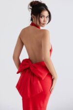 House of CB одећу 68JT349 илариа црвена хаљина са машном - Image 18