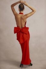 House of CB одећу 68JT349 илариа црвена хаљина са машном - Image 7