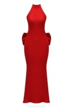 House of CB одећу 68JT349 илариа црвена хаљина са машном - Image 10