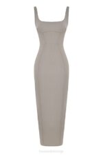 House of CB одећу 68JT371 реа смоке бодицон макси хаљина - Image 4
