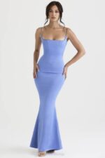 House of CB одећу 68JT397 оливетте перивинкле сатен корсет макси хаљина - Image 2