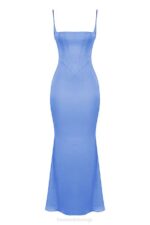 House of CB одећу 68JT397 оливетте перивинкле сатен корсет макси хаљина - Image 8