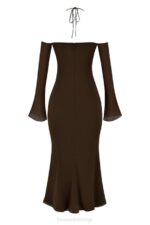 House of CB одећу 68JT409 наоми еспрессо халтер миди хаљина - Image 5