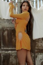 House of CB одећу 68JT421 беба мандарина шифон халтер мини хаљина - Image 4