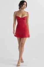 House of CB одећу 68JT426 Кристијана црвена мини хаљина - Image 11
