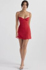 House of CB одећу 68JT426 Кристијана црвена мини хаљина - Image 10