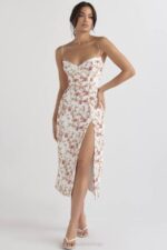 House of CB одећу 68JT431 цхарлотте росе принт корсет миди сарафан - Image 14