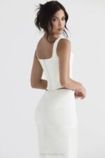 House of CB одећу 68JT44 рафа сатенски корзет од слоноваче - Image 9