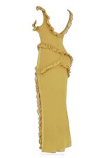 House of CB одећу 68JT452 пикие маслинаста макси хаљина са воланима - Image 6